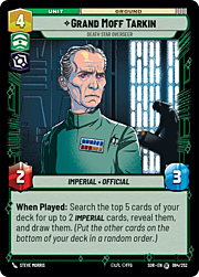 Grand Moff Tarkin, Supervisore Della Morte Nera