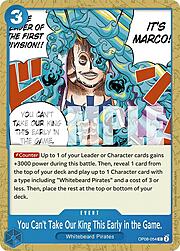 You Can't Take Our King This Early in the Game.