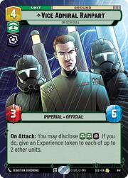 Vicealmirante Rampart, Según lo previsto