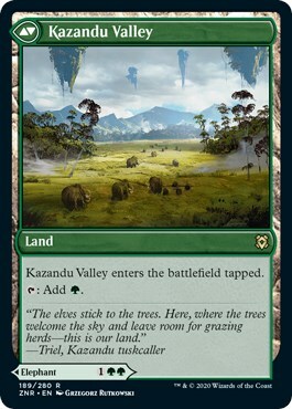 Kazandu Mammoth // Kazandu Valley Card Back