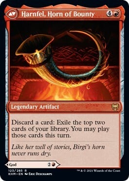 Birgi, God of Storytelling // Harnfel, Horn of Bounty Card Back