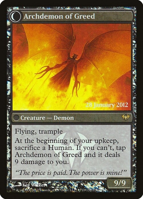 Ravenous Demon // Archdemon of Greed Card Back