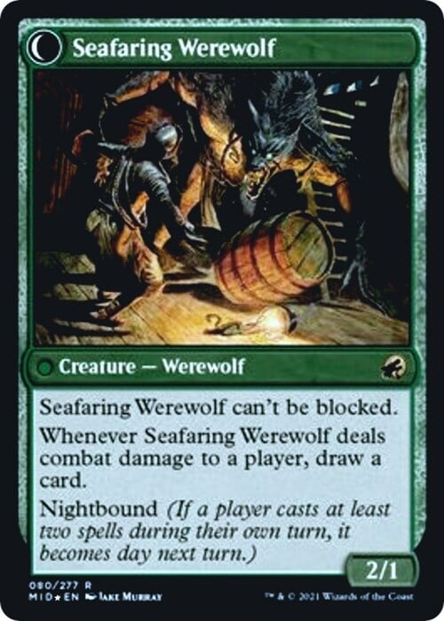 Suspicious Stowaway // Seafaring Werewolf Card Back