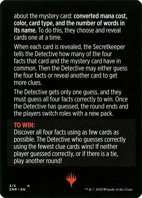 Magic Minigame: Booster Sleuth Card Back