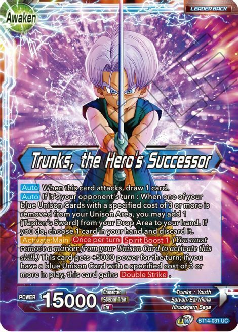 Trunks // Trunks, the Hero's Successor Card Back