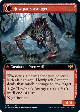 Ill-Tempered Loner // Howlpack Avenger Card Back