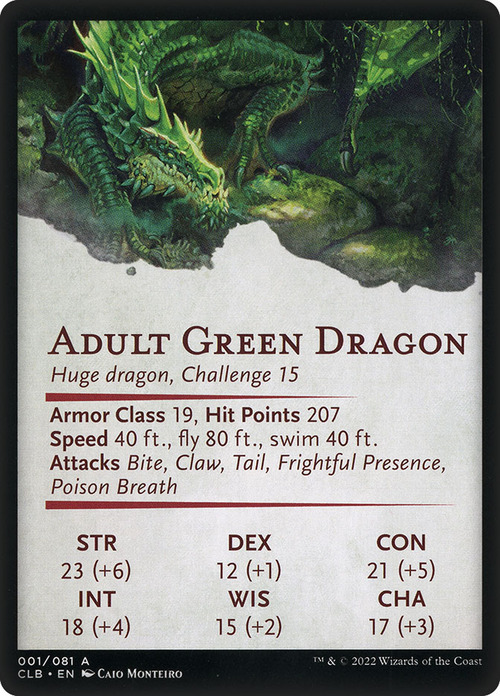 Art Series: Lurking Green Dragon Card Back
