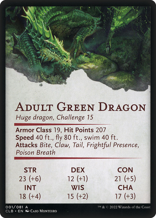 Art Series: Adult Green Dragon Card Back