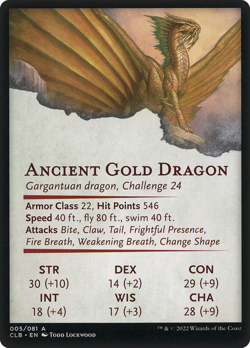 Art Series: Ancient Gold Dragon Card Back