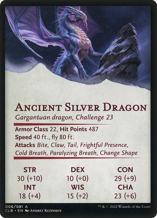 Art Series: Ancient Silver Dragon Card Back