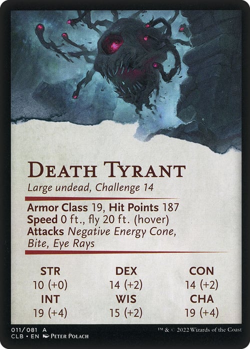Art Series: Ghastly Death Tyrant Card Back