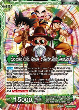 Master Roshi // Son Goku, Krillin, Yamcha, & Master Roshi, Reunited Card Back