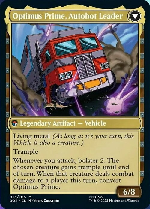 Optimus Prime, Hero // Optimus Prime, Autobot Leader Card Back
