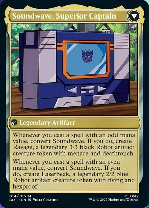 Soundwave, Sonic Spy // Soundwave, Superior Captain Card Back
