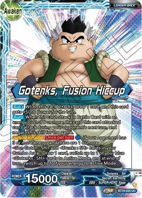 Son Goten & Trunks // Gotenks, Fusion Hiccup Card Back