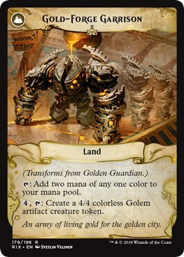Guardián dorado // Fortaleza forja de oro Parte Posterior