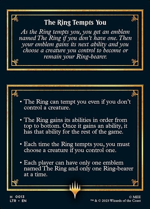 The Ring // The Ring Tempts You Card Back