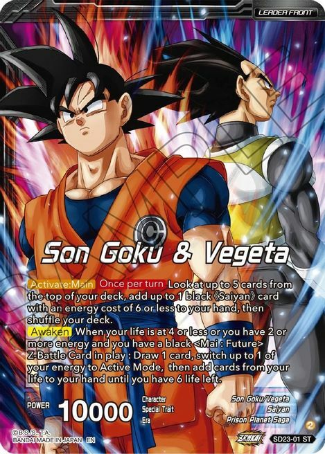Son Goku & Vegeta // SSB Vegito, Shining Warrior Card Back