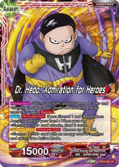 Dr. Hedo // Dr. Hedo, Admiration for Heroes Card Back