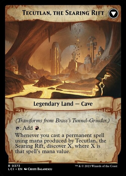 Brass's Tunnel-Grinder // Tecutlan, the Searing Rift Card Back