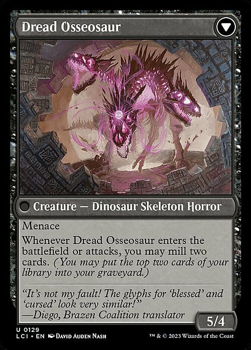 Visage of Dread // Dread Osseosaur Card Back