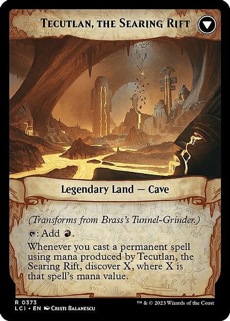 Brass's Tunnel-Grinder // Tecutlan, the Searing Rift Card Back