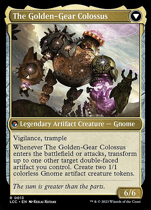 Tetzin, Gnome Champion // The Golden-Gear Colossus Card Back