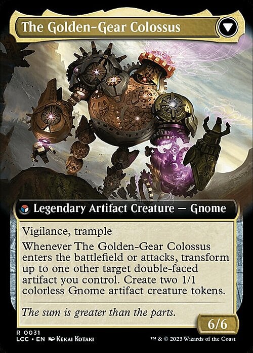 Tetzin, Gnome Champion // The Golden-Gear Colossus Card Back