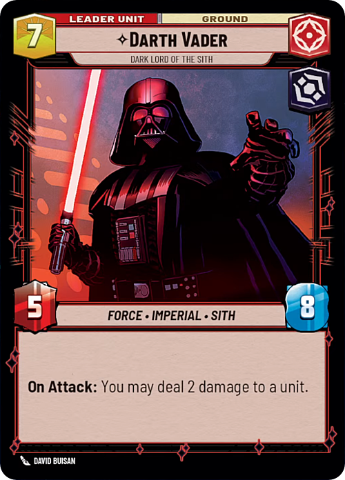 Darth Vader, Signore Oscuro Dei Sith Card Back
