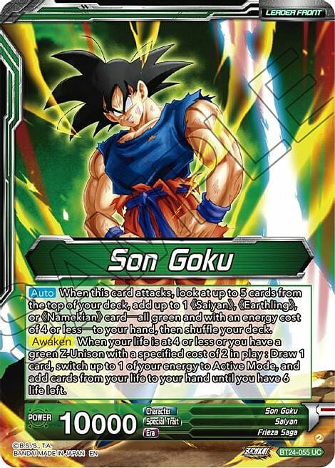 Son Goku // SS Son Goku, Beginning of a Legend Card Back