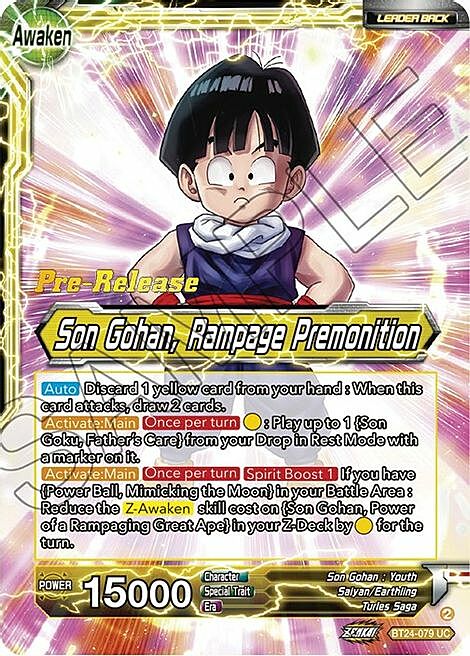 Son Gohan // Son Gohan, Rampage Premonition Card Back