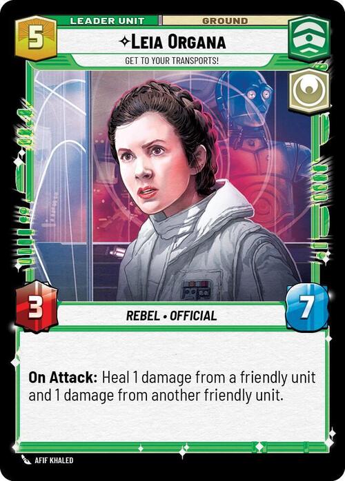Leia Organa - Get to Your Transports! Card Back
