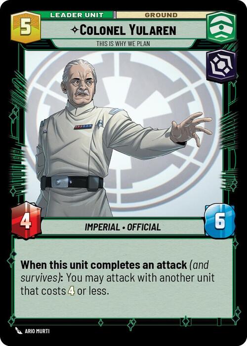 Colonel Yularen - This is Why We Plan Card Back