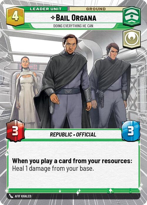 Bail Organa, Fa Del Suo Meglio Card Back