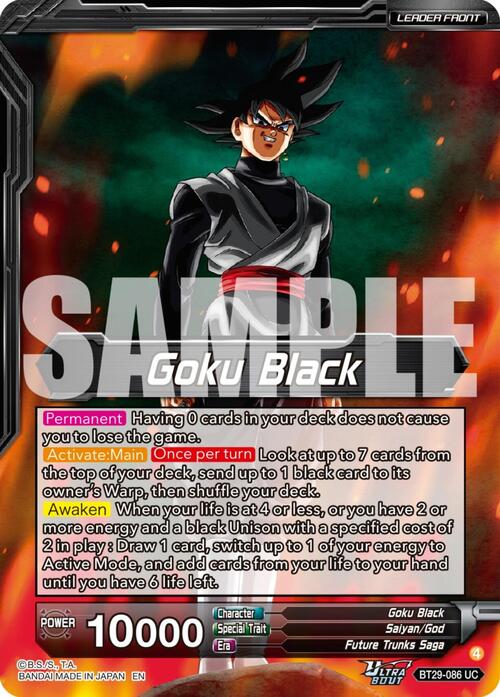 Goku Black // SS Rosé Goku Black, Future of Despair Card Back