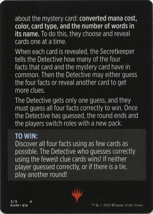 Magic Minigame: Booster Sleuth Card Back