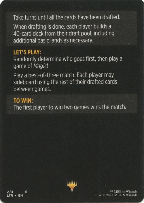 Magic Minigame: Winchester Draft Card Back