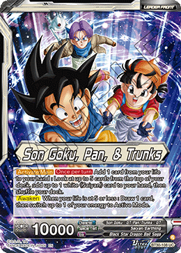 Son Goku, Pan, & Trunks // Son Goku, Pan, & Trunks, Exciting Adventures Card Back