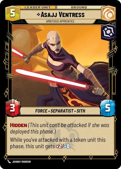 Asajj Ventress, Aprendiz ambiciosa Parte Posterior