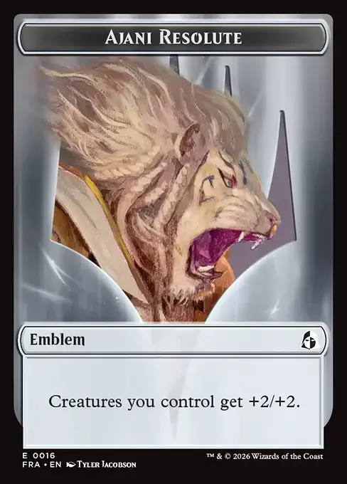 Ajani's Pridemate // Ajani Resolute Emblem Card Back