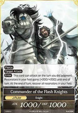 Commander of the Flash Knights // Commander of the Flash Knights Card Back