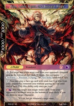 Gill Lapis, Conqueror of Attoractia // Gill Lapis, Rebel of Darkest Fires Card Back
