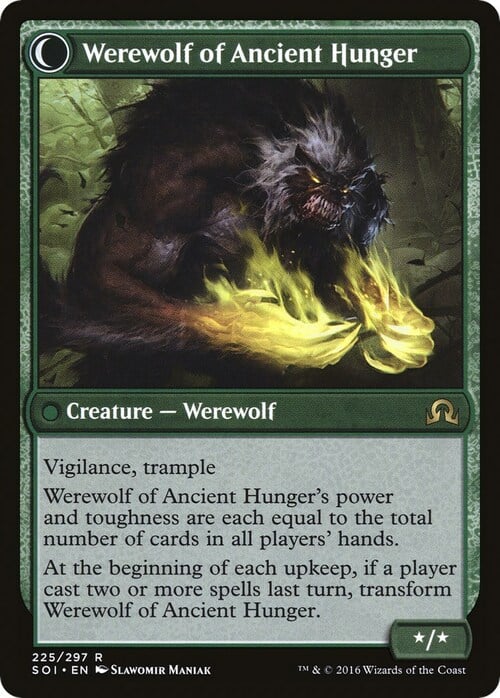 Sage of Ancient Lore // Werewolf of Ancient Hunger Card Back