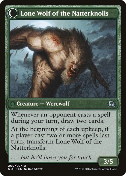 Hermit of the Natterknolls // Lone Wolf of the Natterknolls Card Back
