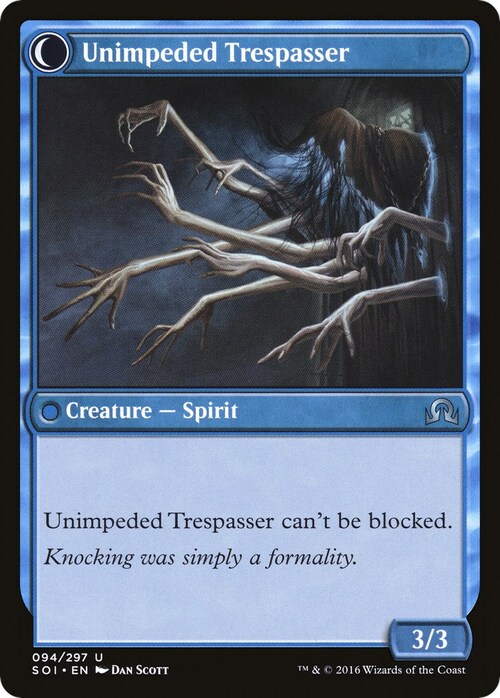 Uninvited Geist // Unimpeded Trespasser Card Back