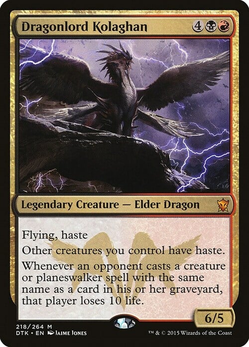 Dragonlord Kolaghan Card Front