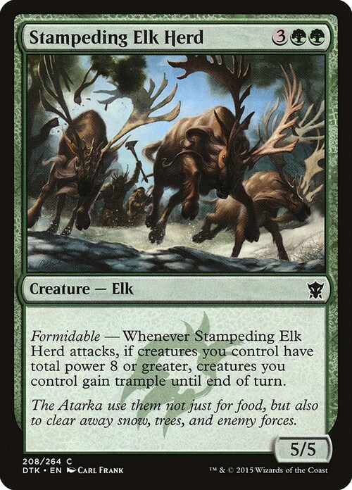 Stampeding Elk Herd Card Front