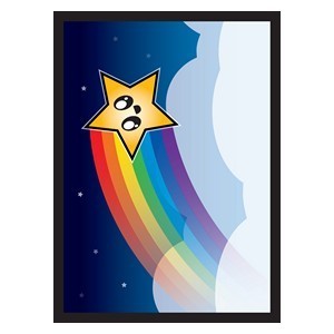 60 Small Rainbow Star Sleeves