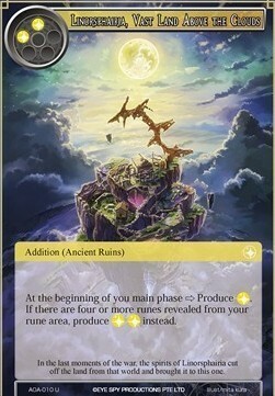 Linorsphairia, Vast Land Above the Clouds Card Front