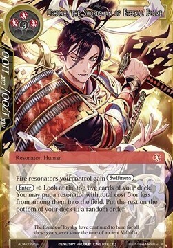 Ushuah, the Swordsman of Eternal Flame Card Front